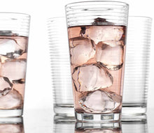 Load image into Gallery viewer, 17 Ounces Cooler Glasses, Set of 4 Ribbed Highball Glasses - EK CHIC HOME