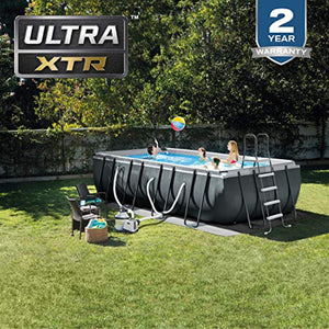 Ultra XTR Rectangular Pool Set with Sand Filter Pump, Ladder, Ground Cloth & Pool Cover - EK CHIC HOME