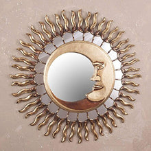 Load image into Gallery viewer, Sun and Moon Celestial Bronze Leaf Wall Mounted Mirror, Cuzco Eclipse&#39; - EK CHIC HOME