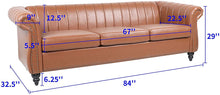 Load image into Gallery viewer, Chesterfield Sofa for Living Room, 3 Seater Faux/Leather - EK CHIC HOME