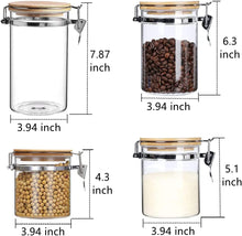 Load image into Gallery viewer, Glass Storage Jar With Clip Seal Wooden Lid ,4PC Set of Airtight - EK CHIC HOME