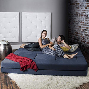 Zipline Convertible Sleeper Sofa & Three Ottomans/California King-Size Bed - EK CHIC HOME