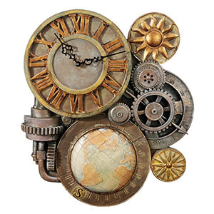 Luxury Toscano Gears of Time Sculptural Wall Clock - EK CHIC HOME