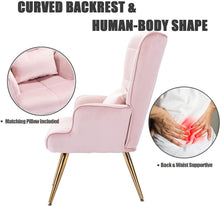 Load image into Gallery viewer, Modern Accent Chair, Velvet Arm Golden Finished - EK CHIC HOME