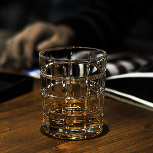 Whiskey Glasses(Set of 4)-Square c,11 oz Clear Crystal - EK CHIC HOME