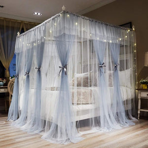4 Corners Post Canopy Bed Curtains - EK CHIC HOME