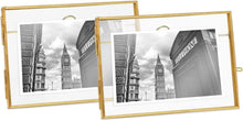 Load image into Gallery viewer, 4x6 (2-Pack), Antique Gold, Vintage Style Brass and Glass, Metal Floating - EK CHIC HOME