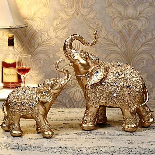 Large Size Mother and Baby Elephant Wealth Lucky Statue - EK CHIC HOME