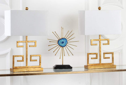 Greek Key Gold 24-inch Table Lamp (Set of 2) - EK CHIC HOME