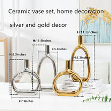Load image into Gallery viewer, Ceramic Vase Golden Set of 2 Modern Home Decoration Porcelain Vase - EK CHIC HOME