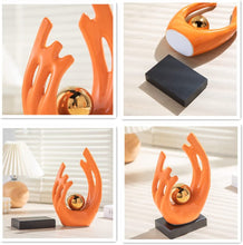 Load image into Gallery viewer, Home Decor Ceramic Statue Orange Modern Abstract Art - EK CHIC HOME
