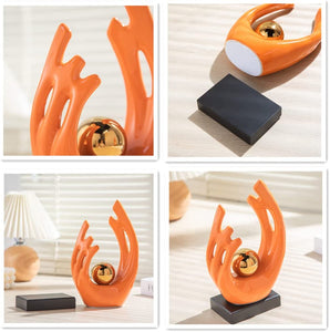 Home Decor Ceramic Statue Orange Modern Abstract Art - EK CHIC HOME