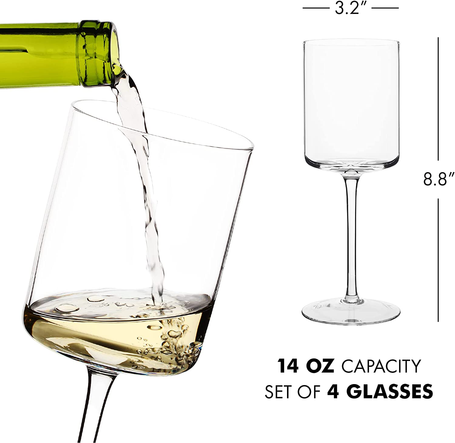 Edge White Wine Glass, Set of 4