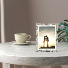 Load image into Gallery viewer, Metal Picture Frame Silver Plated Enamel and Jewels 5x7 Inch - EK CHIC HOME