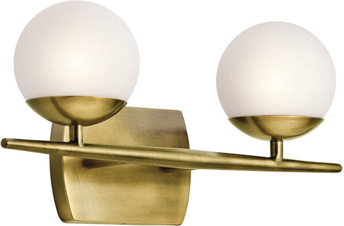 Jasper 2-light bath Vanity in Natural Brass - EK CHIC HOME