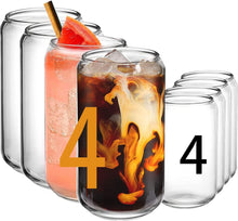 Load image into Gallery viewer, Glass Cups with Lids and Straws 4pcs Set-16oz - EK CHIC HOME