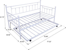 Load image into Gallery viewer, Twin Daybed with Trundle Metal Guest Bed Frame for Living Room - EK CHIC HOME