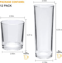 Load image into Gallery viewer, Water Drinking Glass Cups, Clear Highball Glasses and Heavy Base - EK CHIC HOME