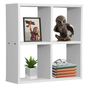 Sorbus Floating Shelf 4-Cube Organizer — Stair Wall Shelf with 4 Openings - EK CHIC HOME