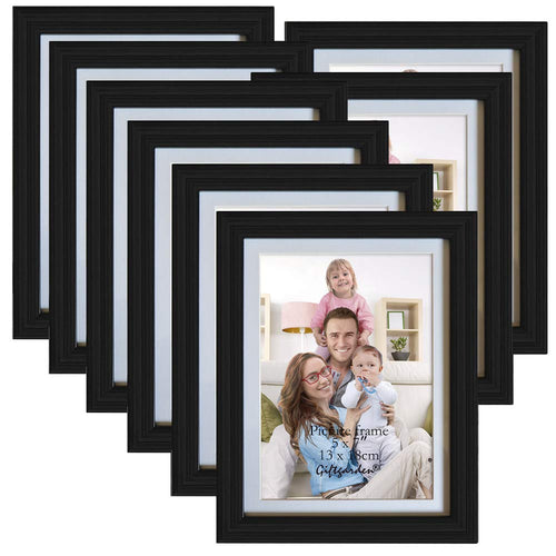 5x7 Inch Picture Frame Set Display Photo 5x7, 8 Pcs Black - EK CHIC HOME