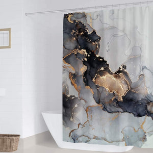 Black and White Marble Shower Curtain Abstract - EK CHIC HOME