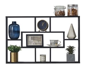 7 Cubes Floating Shelf, Geometric Wall Mounted Cube Shelves for Display and Storage, White Finish - EK CHIC HOME