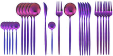 Load image into Gallery viewer, Flatware Set 24 Piece, Stainless Steel With Titanium Colorful Plated, Rainbow Color Cutlery Set Service For 6 - EK CHIC HOME