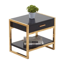 Load image into Gallery viewer, Bedside Table Bedside Table - Gold Color Framework Solid Wood - EK CHIC HOME
