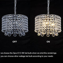 Load image into Gallery viewer, Modern Crystal Chandelier, 3-light Flush Mount Ceiling Light Fixture 9.8Inches - EK CHIC HOME