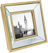 Load image into Gallery viewer, 8x10 Gold Beveled Mirror Picture Frame with Deep Slanted Angle - EK CHIC HOME