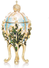 Load image into Gallery viewer, Hand Painted Enameled Faberge Egg Style Decorative Hinged Jewelry Trinket Box - EK CHIC HOME
