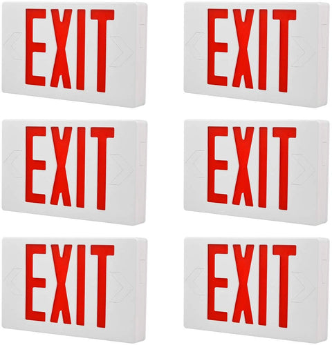 Exit Emergency Combo Light with Backup-Battery-(Green, 6 Pack) - EK CHIC HOME