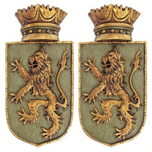Load image into Gallery viewer, Medieval Rampant Lion Crest Medieval Decor Wall Sculpture - Set of Two, 14 Inch - EK CHIC HOME