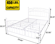 Load image into Gallery viewer, Farmhouse Metal Bed Frame Queen Size Victorian Stylish Platform Bed - EK CHIC HOME