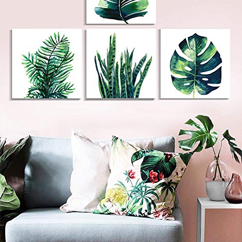 Leaf Home Wall Decorations Canvas Prints Boho  Set of 4 Piece 12