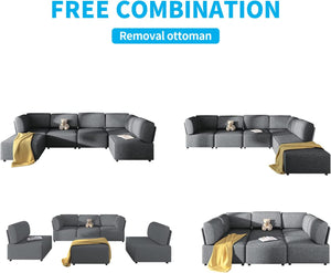 Convertible Modular Sectional Sofa - Variable Modular Oversized - EK CHIC HOME