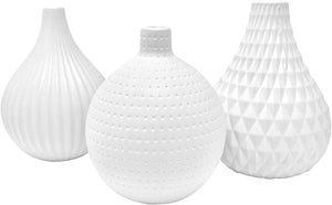 White Ceramic Vase Set, Great for Decorating Kitchen - EK CHIC HOME