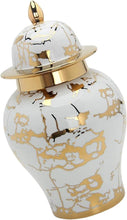 Load image into Gallery viewer, Classical Flower Vase Temple Jar Storage Jar Gold 17x17x37cm - EK CHIC HOME