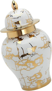 Classical Flower Vase Temple Jar Storage Jar Gold 17x17x37cm - EK CHIC HOME