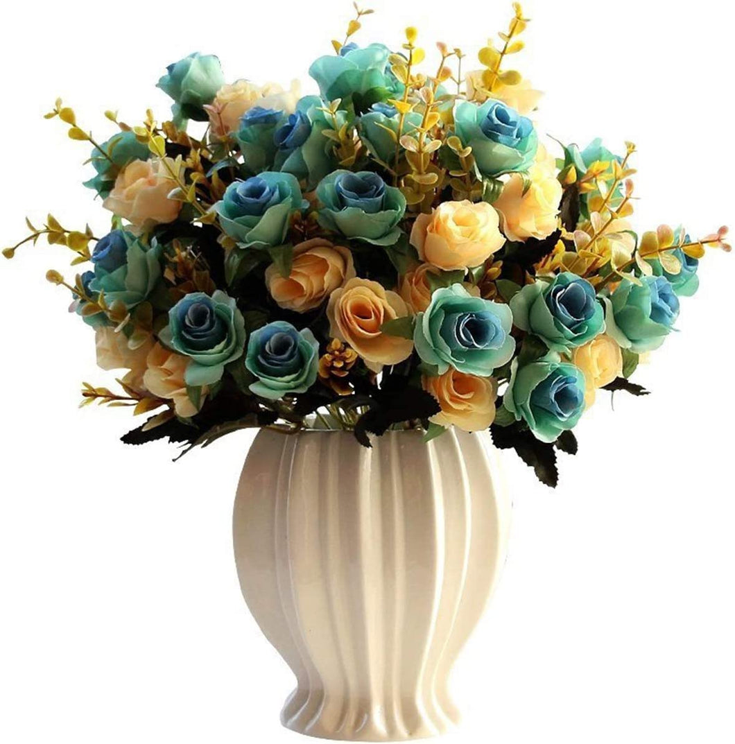 Artificial Rose Bouquets with Ceramics Vase - EK CHIC HOME