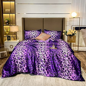 Leopard Printed Satin Silky  Luxury Super  Quilt  Set - EK CHIC HOME