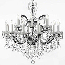 Load image into Gallery viewer, 19th C. Baroque Iron &amp; Swarovski Crystal Chandelier Lighting H 28&quot; x W 30&quot; - EK CHIC HOME