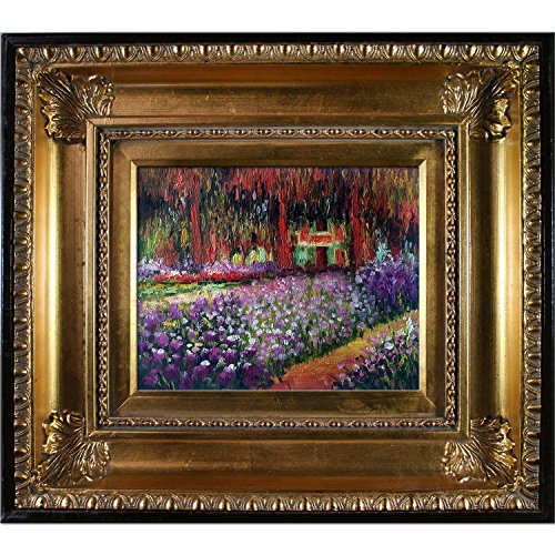 Garden At Giverny Framed Hand Painted Oil Painting with Regency Gold Frame - EK CHIC HOME