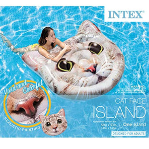 Cat Face Inflatable Island, 58in x 53in - EK CHIC HOME