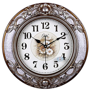 20-inch European-Style Hanging Clock Quartz (Color : Agate Brown) - EK CHIC HOME