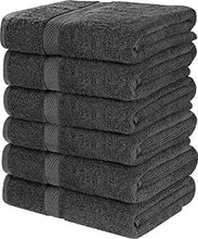 Load image into Gallery viewer, 100% Cotton Dark Grey Bath Towels Set (6 Pack, 22 x 44 Inch) High Absorbency - EK CHIC HOME