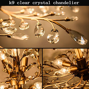 7-Light Vintage Crystal Chandeliers Ceiling Lights LED Light - EK CHIC HOME