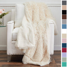 Load image into Gallery viewer, Luxury Faux Fur Bed Throw Blanket, Queen, Full Size, 90x90, - EK CHIC HOME