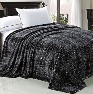 Light Weight Animal Safari Style Black White Snake Printed Flannel Fleece Blanket (Queen) - EK CHIC HOME