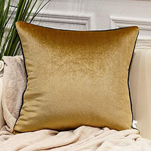 Load image into Gallery viewer, Gold Pack of 2 Luxury Velvet  Soft Decorative Square Throw Pillow Covers -24 x 24 - EK CHIC HOME